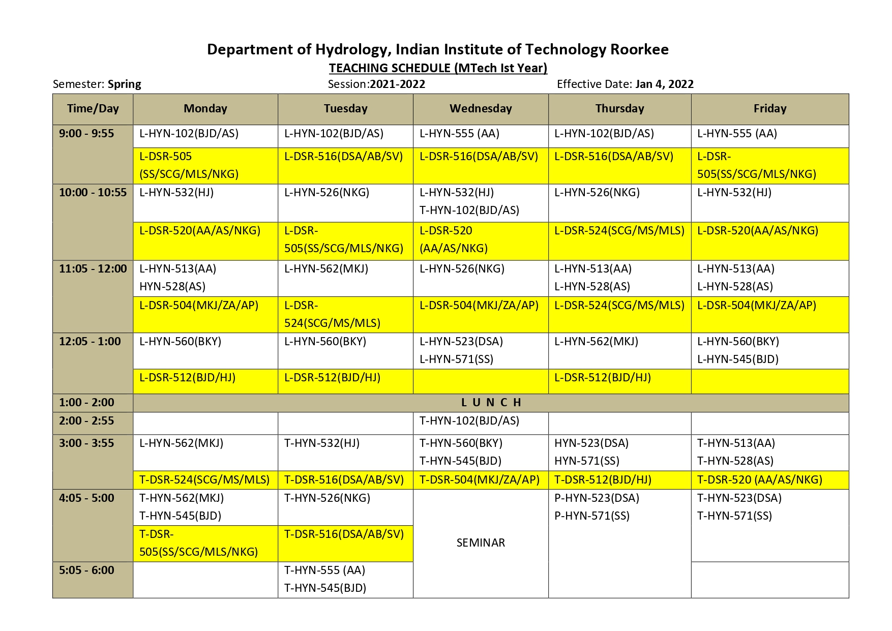 time-table